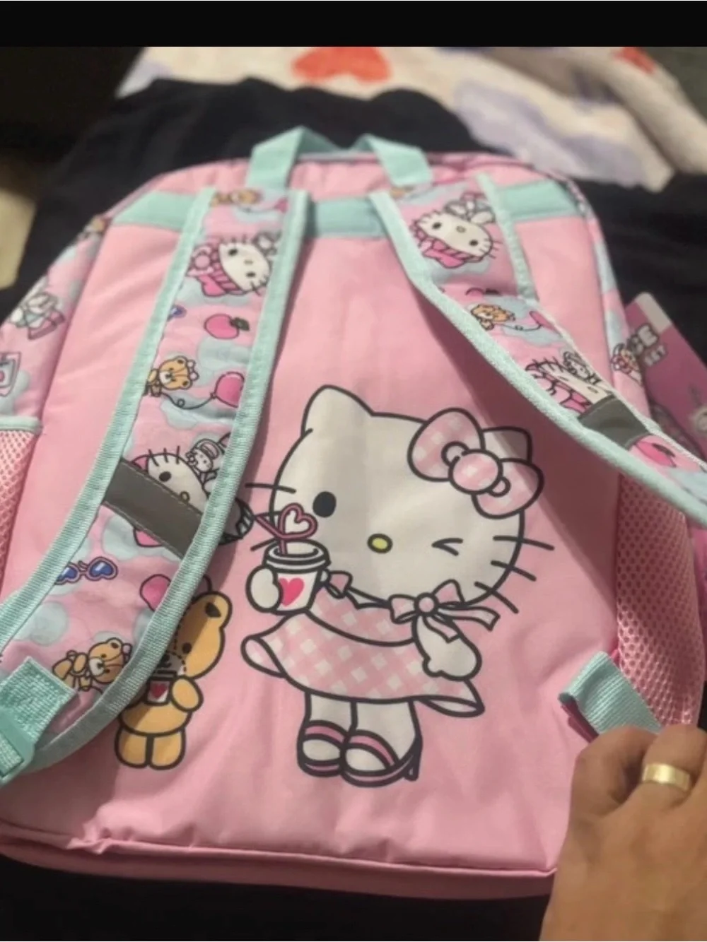 Hello Kitty Pink & Mint Kids Backpack and Lunch Bag Set - 